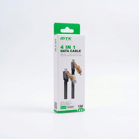 Universal 4-in-1 Fast Charging & High-Speed Data Cable (1 Metre)